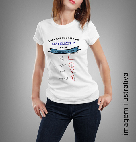 Camiseta Personalizada Amo Matemática - Profissões Poliéster