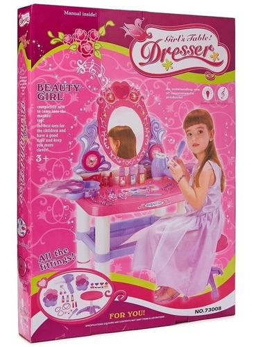 Imagen 2 de 4 de Juguete Tocador Con Luces Y Sonidos Y Accesorios -rosado
