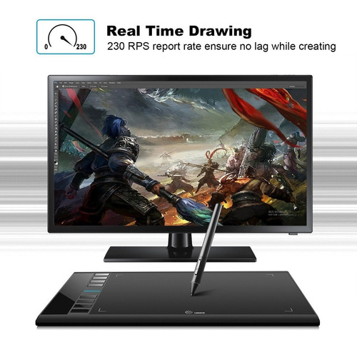 Ugee M708 Tableta Gráfica, 10 X 6 Pulgadas Grande Del Área A