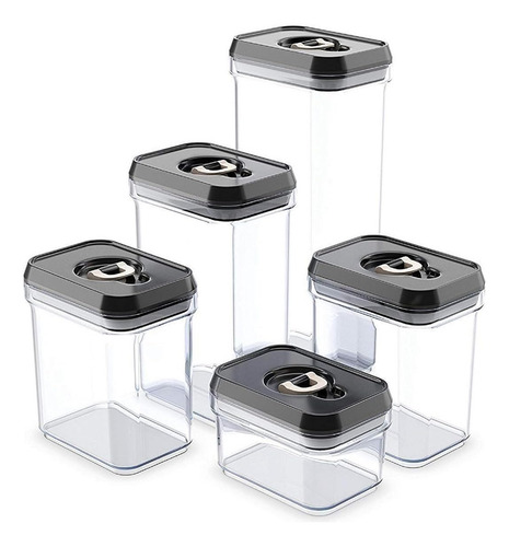Juego Recipientes Hermeticos Organizadores Alimentos 5 Color Transparente