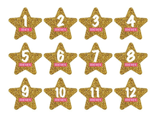Imagen 1 de 4 de Etiqueta Cumple Mes Bebés - Belly Stickers - Stickers Bebés