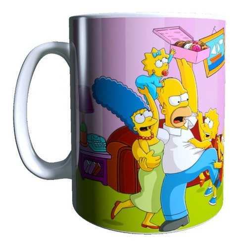 Taza Familia Simpson. La Felicidad Esta En Casa Los Simpsons