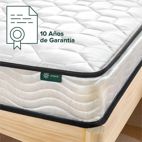 Imagen 4 de 8 de Colchón 1.5 Plazas Long Resortes Bonnell Zinus 105x200x15cm