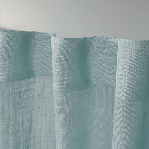 Par De Cortinas Para Ventana Con Pestañas Ocultas, Color Esp