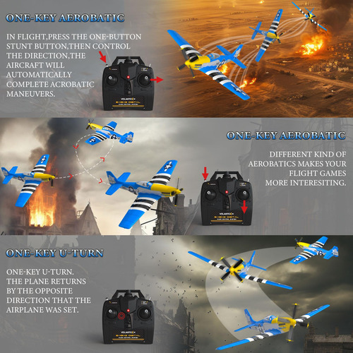 Avión Rc 4-ch P51 Mustang Xpilot Control Remoto Para Princip Color
