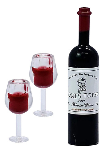 6 Botellas De Vino En Miniatura Para Casa De Muñecas,