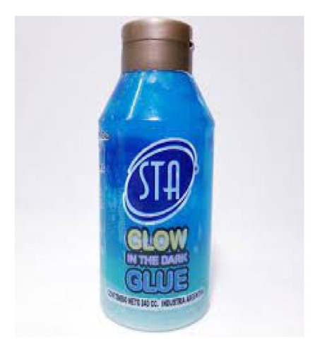 Adhesivo Señorita Sta Glow In The Dark Brilla Glitter Slime Color Celeste