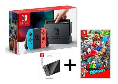 Consola Nintendo Switch Color + Super Mario Odyssey + Mica