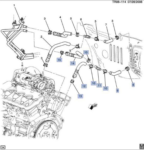 Manguera Entrada Calefaccion Enclave 3.6 2010 Gm Parts