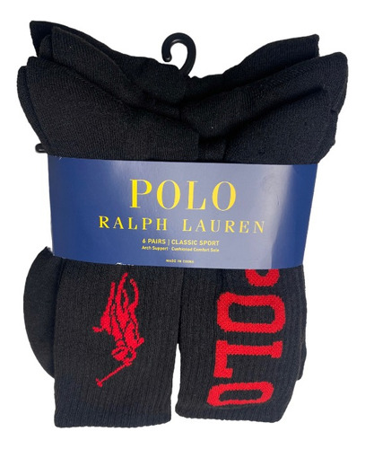 Medias Hombre Largas Sport Polo Ralph Lauren Por 6 Unidades