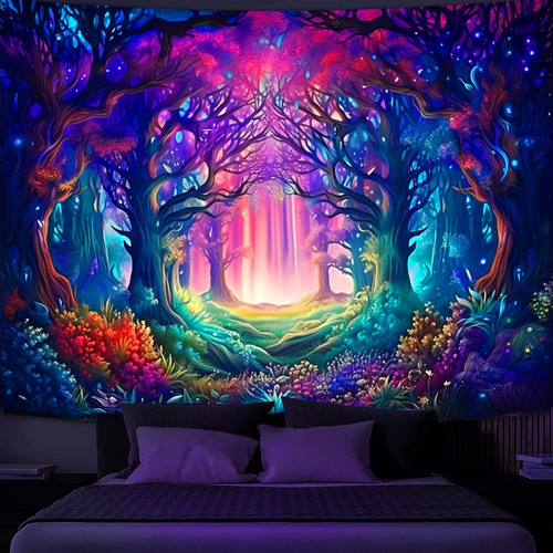 Tapiz Bosque Fantasia Naturaleza Reactiva Rayo Uv Magico X