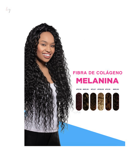 Cabelo Cacheado Bio Fibra De Colágeno Melanina Be You 320gr Cor SP2/27 Morena Iluminada