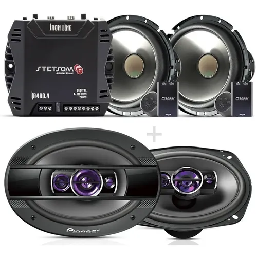 Kit 2 Vias 6 Pioneer + Falante 6x9 400w + Módulo Stetsom 400