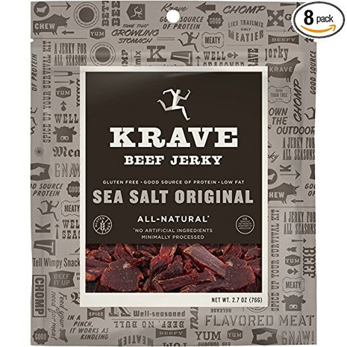 Krave Beef Jerky, Salt Original Mar, Sin Gluten, 2,7 Onza (p