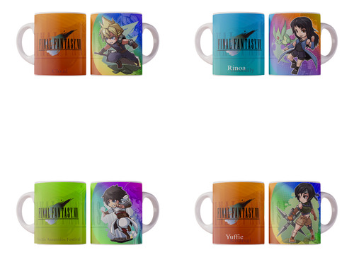 Pack 4 Taza Sublimada Final Fantasy Varios Diseños