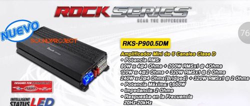 Imagen 6 de 6 de 5 Canales Rock Series Clase D Tecnología Nano Rks-p900.5dm
