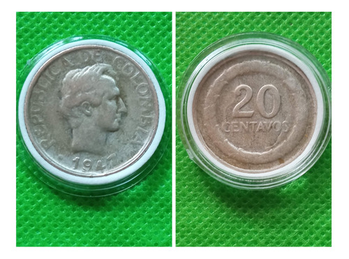 Moneda De 20 Centavos, 5 Gramos De Plata. 1947