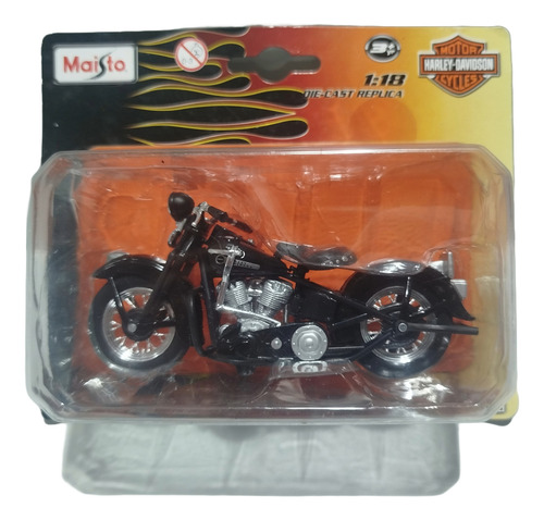 Miniatura Harley Davidson Panhead 1948 Maisto 1:18 Lacrada Preto