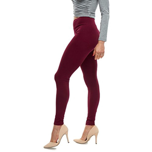 Malvina   Leggings De Algodón Capris Cintura Alta Borgoña