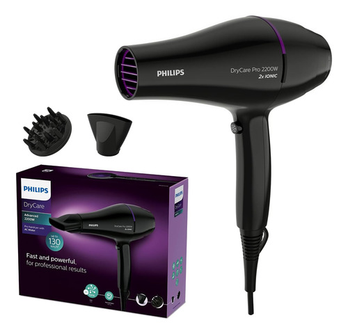 Philips Secador De Pelo, Color Negro