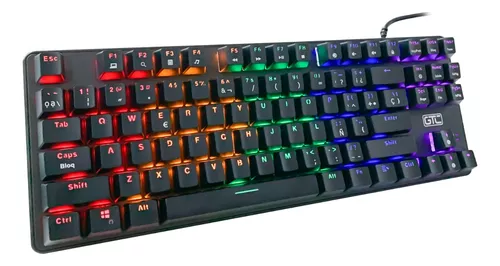 Teclado Gamer Blue Color Negro Con Luz