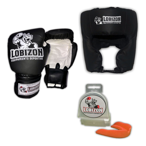 Kit Protector Cabezal Pomulos +  Guantes + Bucal Boxeo Thai