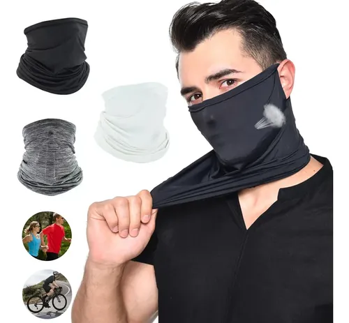 Masque Multifonction 7 En 1 - Cache-Cou, Écharpe, Cagoule, Bandeau, Masque Facial Respirant Pour Moto Vélo Ski Randonnée, Lot De 7, Noir