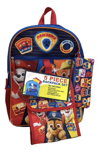 Mochila Paw Patrol Escolar Con Lapicera Y Lonchera