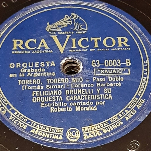 Pasta Feliciano Brunelli Roberto Morales Rca Victor C308