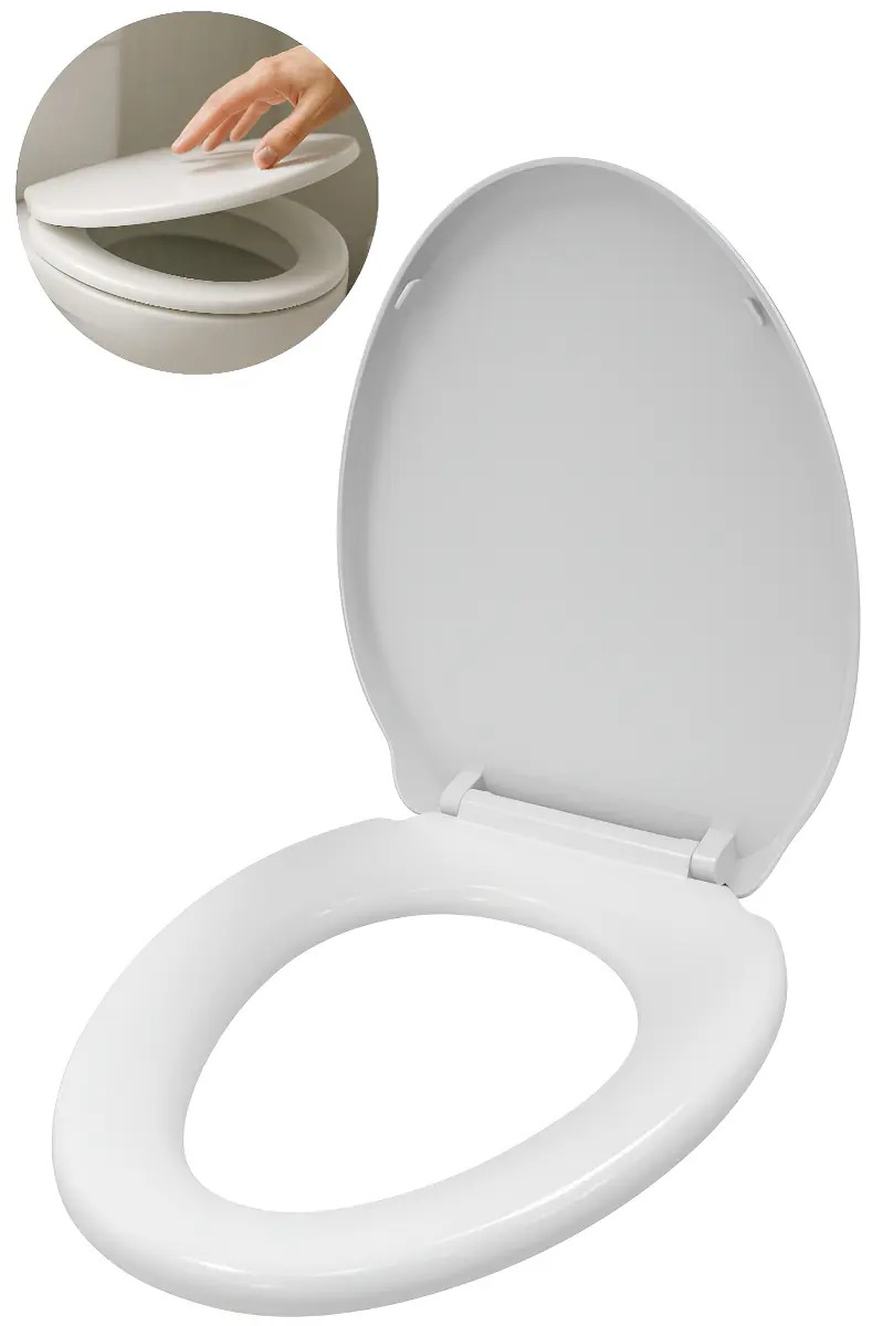 Asiento Y Tapa Wc Color Blanco Cierre Lento Suave Marca Bathland Tapa Bano Wc