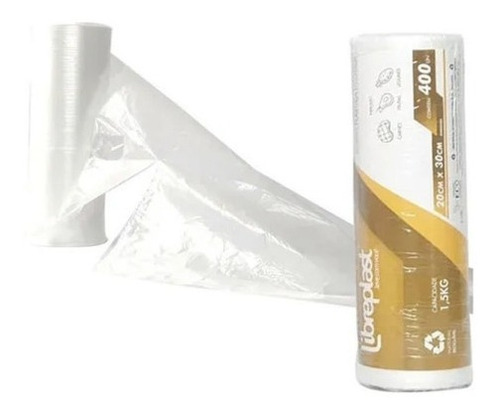 Imagem 4 de 4 de 2 Bobinas Picotada 20x30 Rolo C/400 Saco Plastico Transparen
