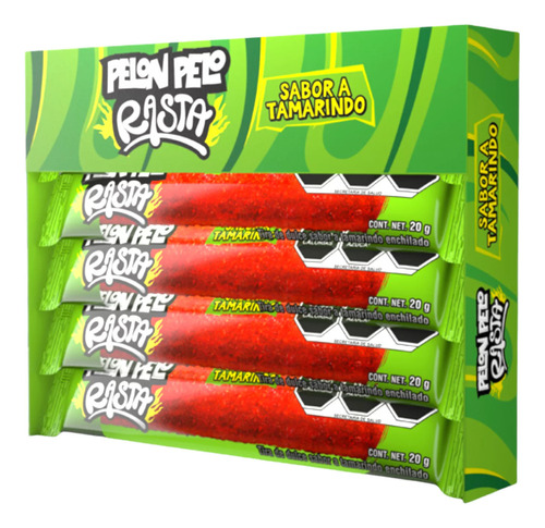 Pelon Pelo Rasta Caja Con 10 Pz Dulce De Tamarindo Enchilado