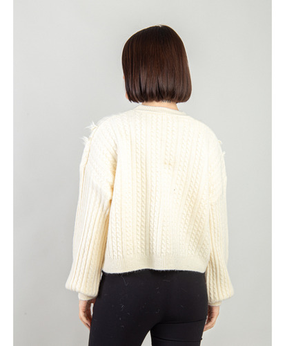 Sweater Trenzas Y Flecos Con Brillos Lúrex 932 Nisi