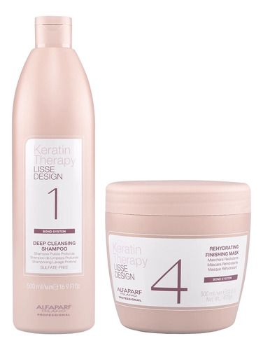 Shampoo 500ml + Mascarilla 500ml Alfaparf Keratin Therapy