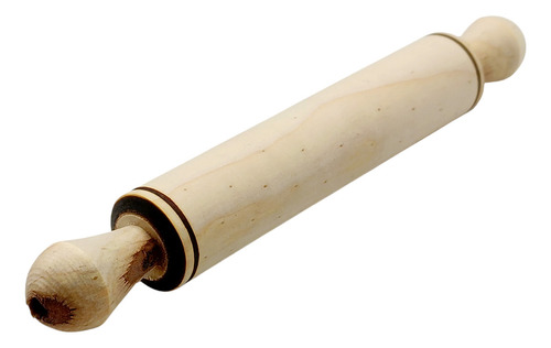 Rodillo De Madera Artesanal, Amasar Galletas, Mini 17x2.5cm Color Café Integral