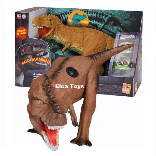 Imagem 1 de 9 de Brinquedo Dinossauro T Rex Dinopark Hunters C/ Som  Bee Toys