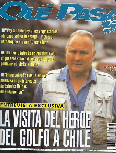 Revista Qué Pasa N 1298 / 24-02-96 / N. Schwarzkopf En Chile