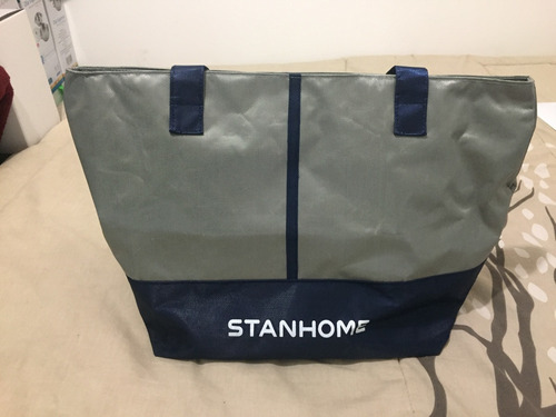 Stanhome Bolsa De Binevenida De Lona Gris Con Azul