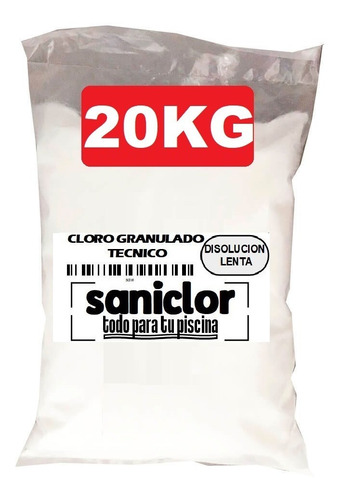 Cloro Granulado Disolucion Lenta 20kg Saniclor Piscinas