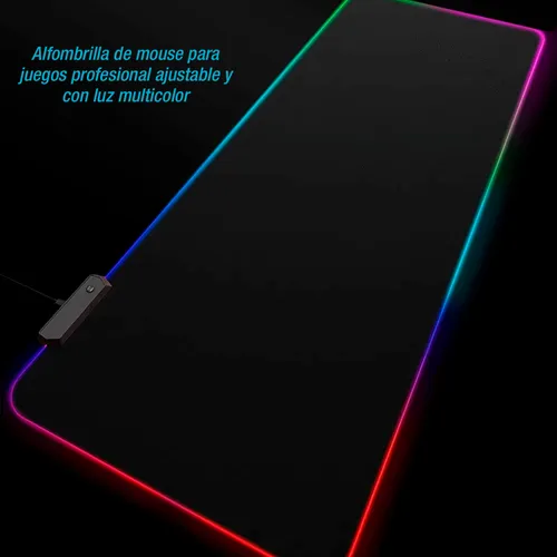 Mouse Pad Led Gamer Grande Iluminación Rgb Superficie Antideslizante Para Juego Precisión Alta Calidad Duradero Ideal Para Pc Y Laptop Estilo Único Experiencia Inmersiva Otec