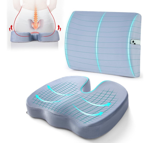Cojín Asiento Espuma Viscoelástica, Cojín Asiento Ergonómico