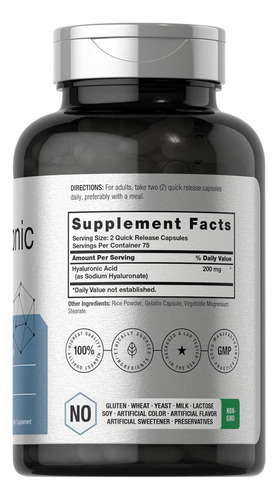 Ácido hialurónico Ácido hialurónico (200 mg 150 cápsulas) Horbaach