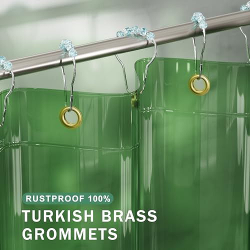 Cortina De Ducha Amazerbath, 100% Eva Suave Verde Transparen