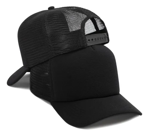 comprar Boné Trucker Preto Liso Redinha Justin Bieber Aba Curva