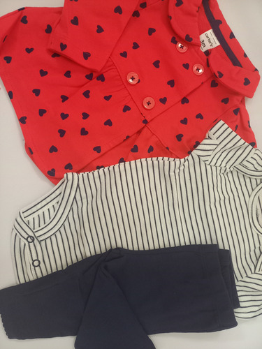 Trio Bebê Menina Carters Original Roupa De Frio 3 A 24 Meses Vermelho 3 Meses