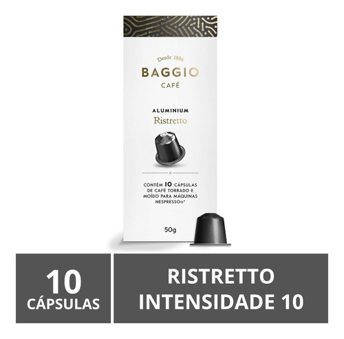 Cápsulas Para Nespresso® Alumínio, Baggio Café, Ristretto