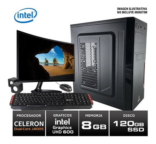 Imagen 1 de 6 de Pc Armada Kit Intel Asus Celeron 8gb Ram 120gb Ssd + Wifi