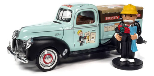 Miniatura Ford Truck C/ Figura 1940 Monopoly 1:18 Auto World
