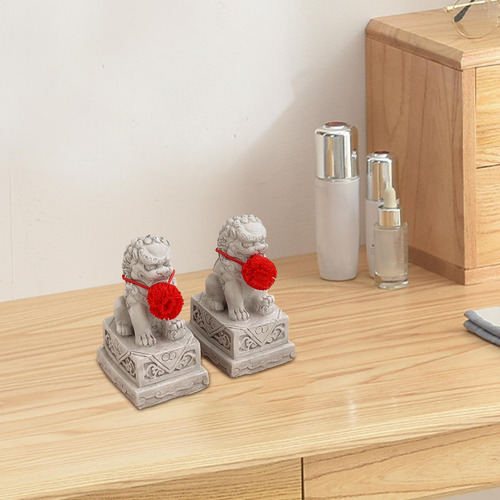 5 Paquete De 5-6 2 Estatuas De Piedra De Perros Fu 5 Piezas