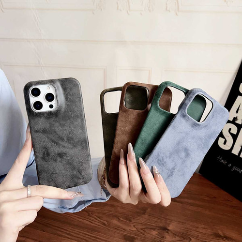 Funda Protectora De Piel Sintética Para iPhone 11, 12, 13, 14, 15, 16 Pro, Max, 15plus, 16plus